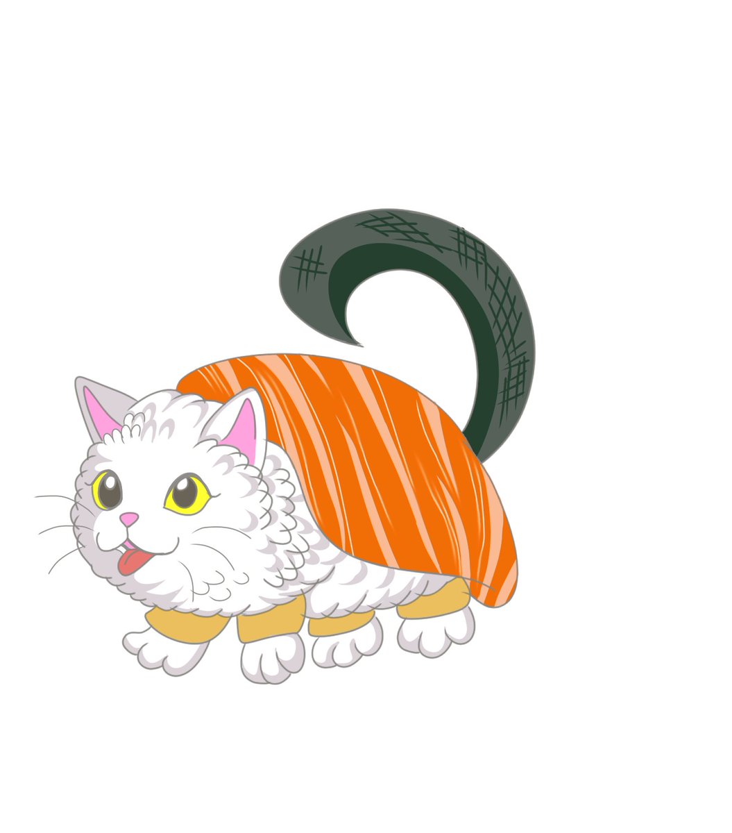 息子に頼まれた猫寿司。気に入ってくれるかなw それにしても背負ってる