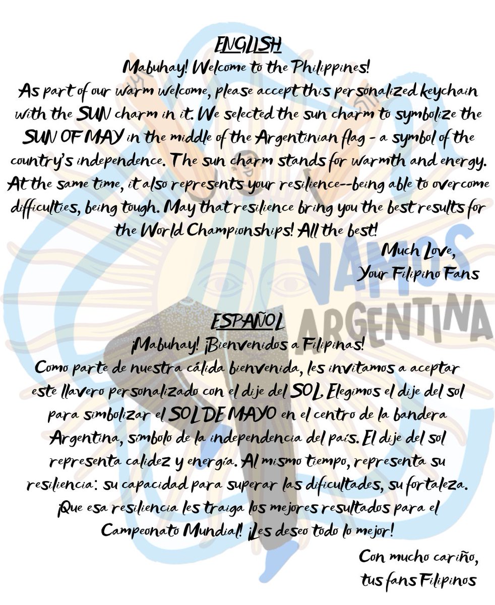 almondmilkTH's tweet photo. This is the note inside the personalized keychain packaging. It's nothing expensive but there's so much thought put to it. 

We love the guys so much! We're so happy the fan project was a huge success 🤗😚

#salubong #teamargentina #FIVBWCH2025 https://t.co/ME8WbfMnmV