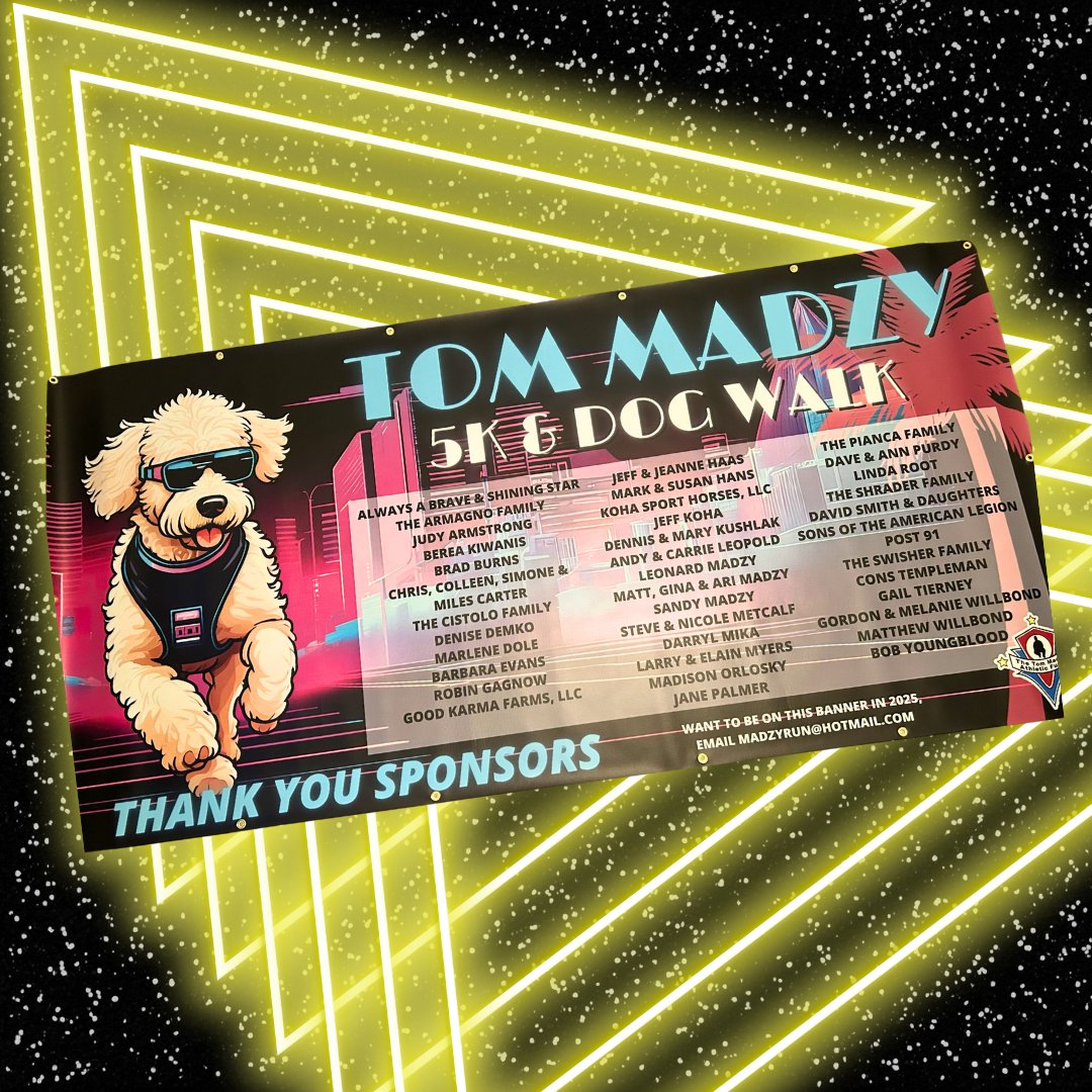 madzyrun's tweet image. 🏃‍♂️🐾 Donate $25+ to the Tom Madzy 5K &amp;amp; Dog Walk and get your name on our event banner!

All proceeds help BCSD students in need to cover sports fees.

💸 Venmo: @bmhsboosterfunds
✉️ Checks: 276 Oakdale Rd, Berea, OH 44017

Deadline: Sept 12
#MadzyRun #bereamidpark