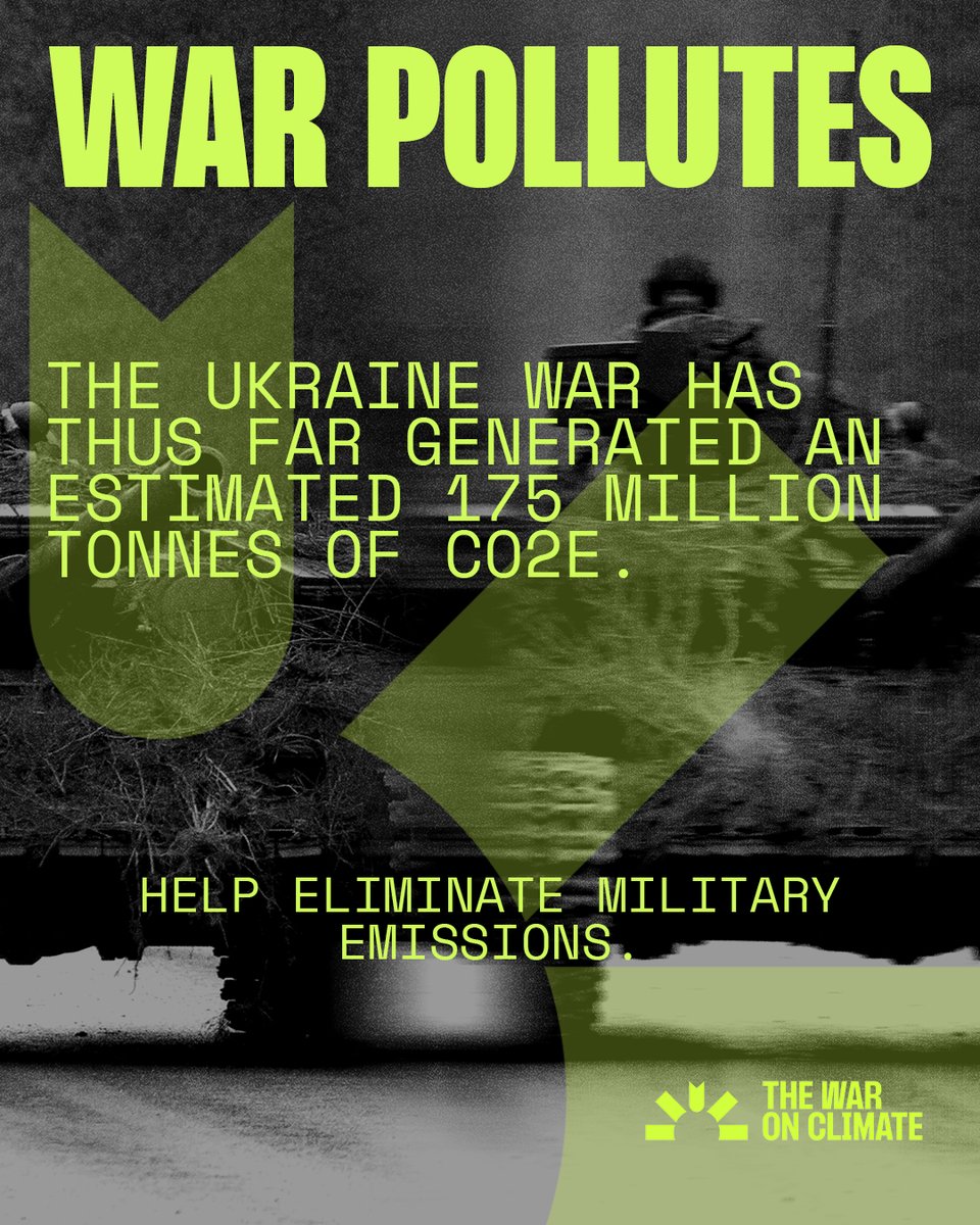 War on Climate: The Uncounted Costs of Conflict (@thewaronclimate) on Twitter photo Military jets burn thousands of litres of fuel every hour. Tanks guzzle more than a gallon per mile. Warships can burn a thousand tonnes of fuel in a single day, yet none of this counts in climate agreements.
War not only destroys the present, it poisons the future. Military Military jets burn thousands of litres of fuel every hour. Tanks guzzle more than a gallon per mile. Warships can burn a thousand tonnes of fuel in a single day, yet none of this counts in climate agreements.
War not only destroys the present, it poisons the future. Military