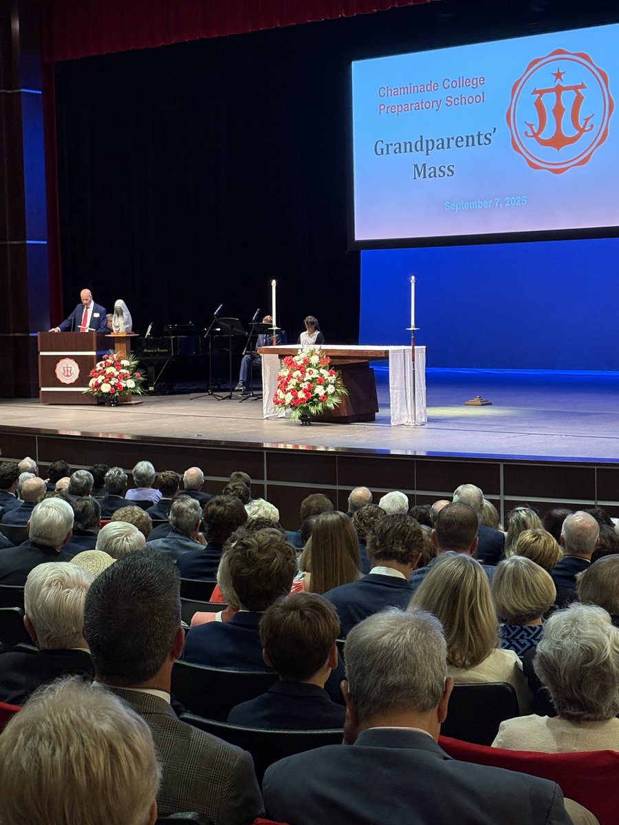 WeAreChaminade's tweet photo. We welcomed grandma and grandpa to campus this morning for our annual Grandparents’ Mass. Thanks to all who joined us today and who always help make this a special occasion. #EstoVir https://t.co/Hz4FvDDr1b