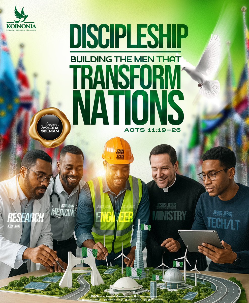 Dear Beloved, kindly click on the link below to download the audio message of “DISCIPLESHIP (BUILDING THE MEN THAT TRANSFORM NATIONS) ACTS 11:19-26” WITH APOSTLE JOSHUA SELMAN.

drive.google.com/file/d/1xV0IWR…

#ApostleJoshuaSelman
#Discipleship
#BuildingTheMenThatTransformSociety
