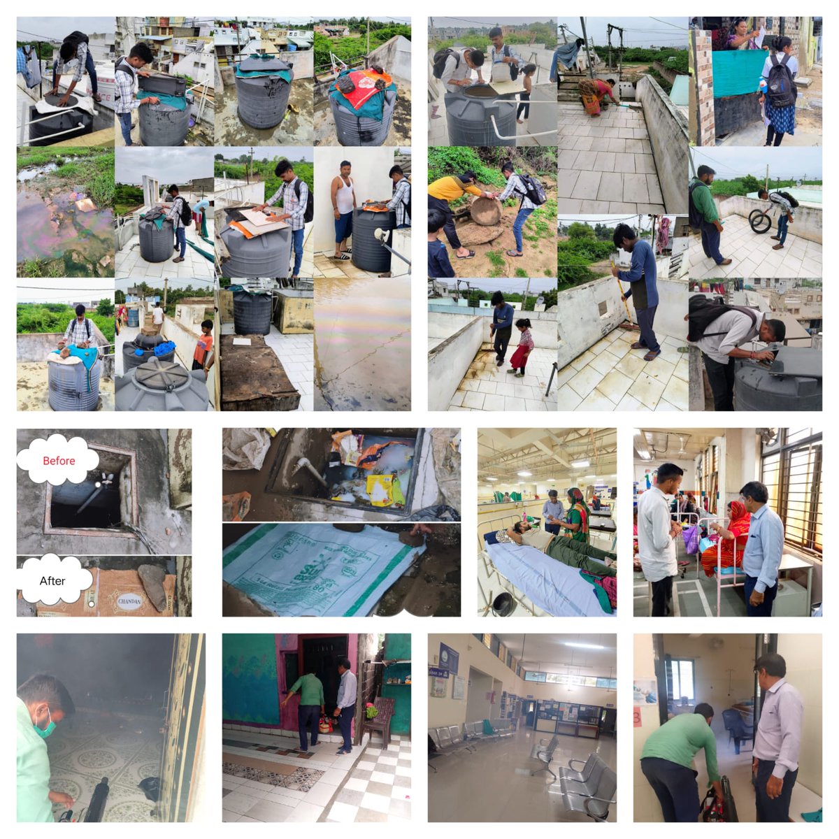 phc_madhapar's tweet photo. Dengue,PF પોઝીટીવ કેશ  ની જનરલ હોસ્પિટલ મુલાકાત બને દર્દી ની તબિયત મા ઘણો જ સુધારો એ વિસ્તાર જલારામ નગર સોના પુરી સમા વાસ વિસ્તાર મા સઘન h2h સર્વે,પોરાનાશક, ફોગીંગ કામગીરી. ઓવરહેડ,under ground ટાંકી,કપરા,કે પ્લાસ્ટિક, ઢાંકણ થી હવા ચુસ્ત બંધ કરાવી. 
ટીમ PHC MADHAPAR.
THO Bhuj કચ્છ https://t.co/Plw06vf67j