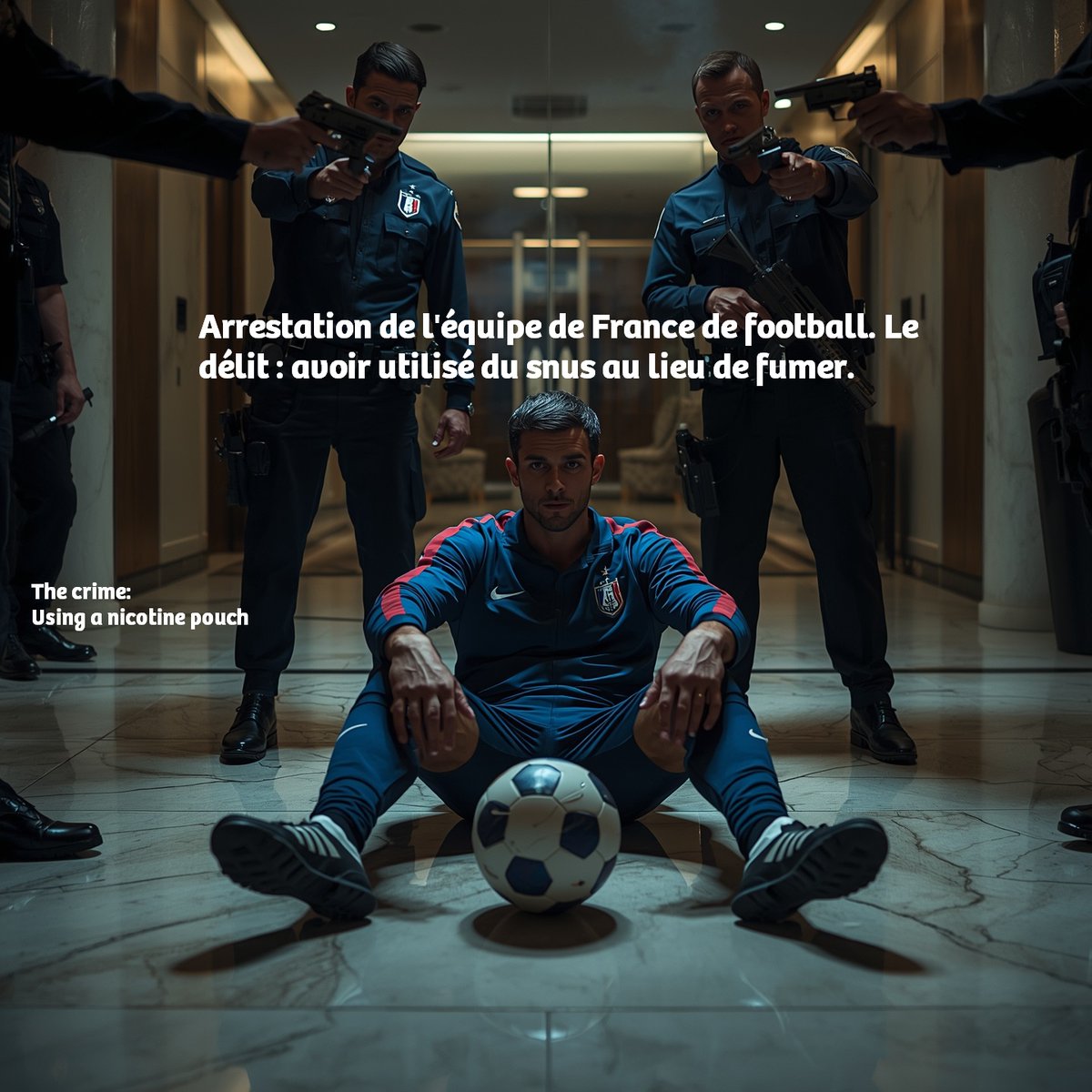 France, 1 March 2026 : The crime? Using a nicotine pouch (instead of smoking).

#LesBleus #EquipeDeFrance #AllezLesBleus #FranceFootball #LeSnus #nicotinepouches <a href="/TIKUSFANS/">Marcus Thuram</a> #harmreduction @Nosmoke #snus <a href="/lemondefr/">Le Monde</a> <a href="/Le_Figaro/">Le Figaro</a> <a href="/le_Parisien/">Le Parisien</a> <a href="/Valeurs/">Valeurs actuelles ن</a> <a href="/CNEWS/">CNEWS</a> <a href="/aiduce/">aiduce</a> <a href="/europethra/">European Tobacco Harm Reduction Advocates</a>