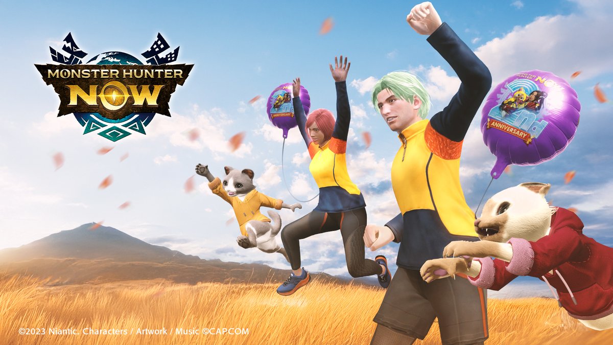 🎉 Starts Sep 14 at 9 AM!
#MHNow 2nd Anniversary Event

Celebrate 2 years since release with more rare species and riftborne monsters 💫

Complete limited-time quests for exclusive 2nd Anniversary layered equipment and more 🎁

👉monsterhunternow.com/news/2nd-anniv…