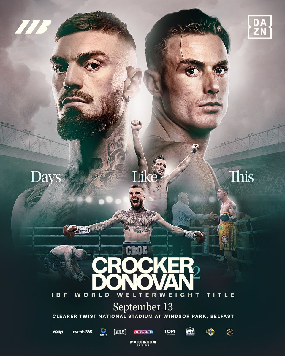 🥊 FULL CARD: 

1️⃣ Lewis Crocker 🆚 Paddy Donovan 2
2️⃣ Ishmael Davis 🆚 Caoimhin Agyarko
3️⃣ Tyrone McKenna 🆚 Dylan Moran 2
4️⃣ Ruadhan Farrell 🆚 Matthew Boreland
5️⃣ Pat Brown, Molly McCann, Aaron Bowen &amp; MORE