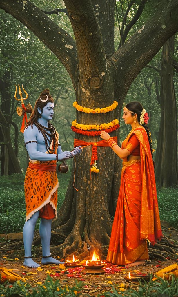bharatkisherni1's tweet photo. पीपल और बरगद जैसे पेड़ों को धार्मिक रूप से महत्वपूर्ण माना जाता है वट सावित्री व्रत के दौरान महिलाएं बरगद के पेड़ पर धागा बांधती हैं जो अखंड सौभाग्य और पति की लंबी उम्र के लिए प्रार्थना का प्रतीक है
 कुछ लोगों का मानना है कि पीपल के पेड़ पर लाल धागा बांधने से धन और समृद्धि आती है https://t.co/R88M7LSEMK