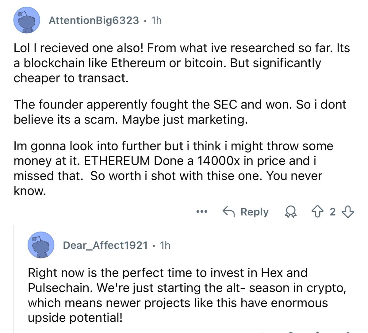 Eriksthoughts_'s tweet image. Reddit is talking about PULSECHAIN and HEX already.