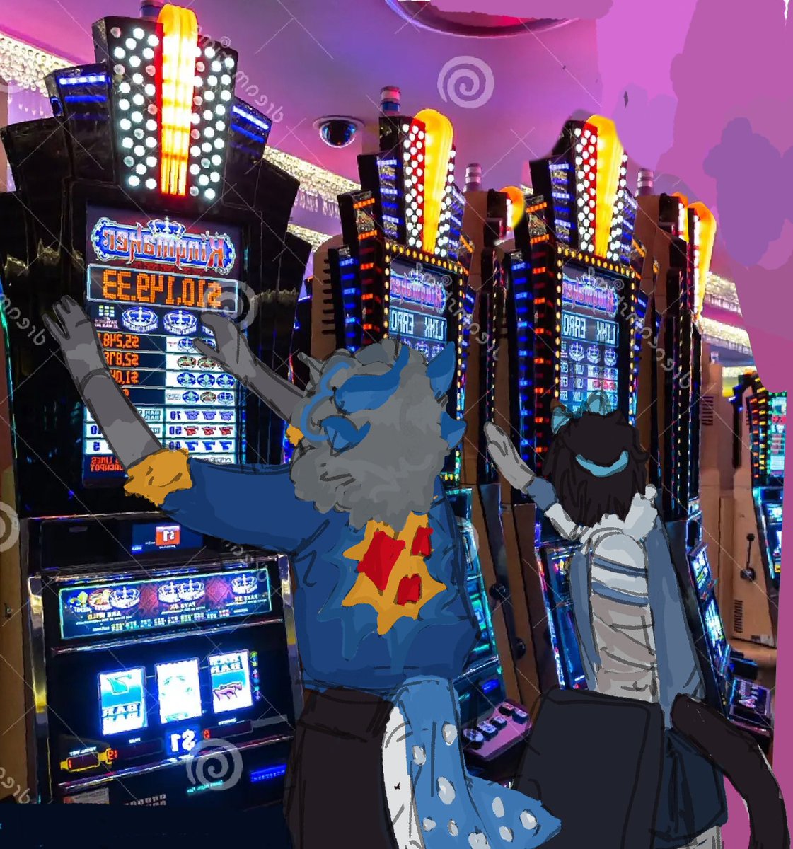 Rocket and Slingshot gambling that I drew as a joke for a server im in GIGGLING  #phighting #rocket #slingshot