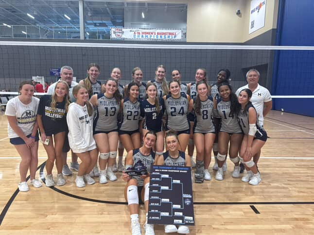 cfieldsports's tweet image. Congratulations to #Midlothian girls volleyball 🏐 on their title run at the Tournament of Champions!

#rvaW