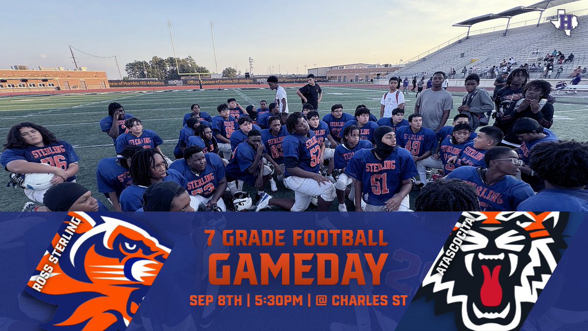 Come out to Charles St for our FIRST home game of the season. Let’s fill the stands with Bearcat Blue! <a href="/HumbleISD_SMS/">Ross Sterling MS</a> <a href="/HumbleISD/">Humble ISD</a> <a href="/FootballHumble/">Humble Wildcats FB</a> <a href="/Coach_RobMurphy/">Robert Murphy</a>  #ProtectTheH