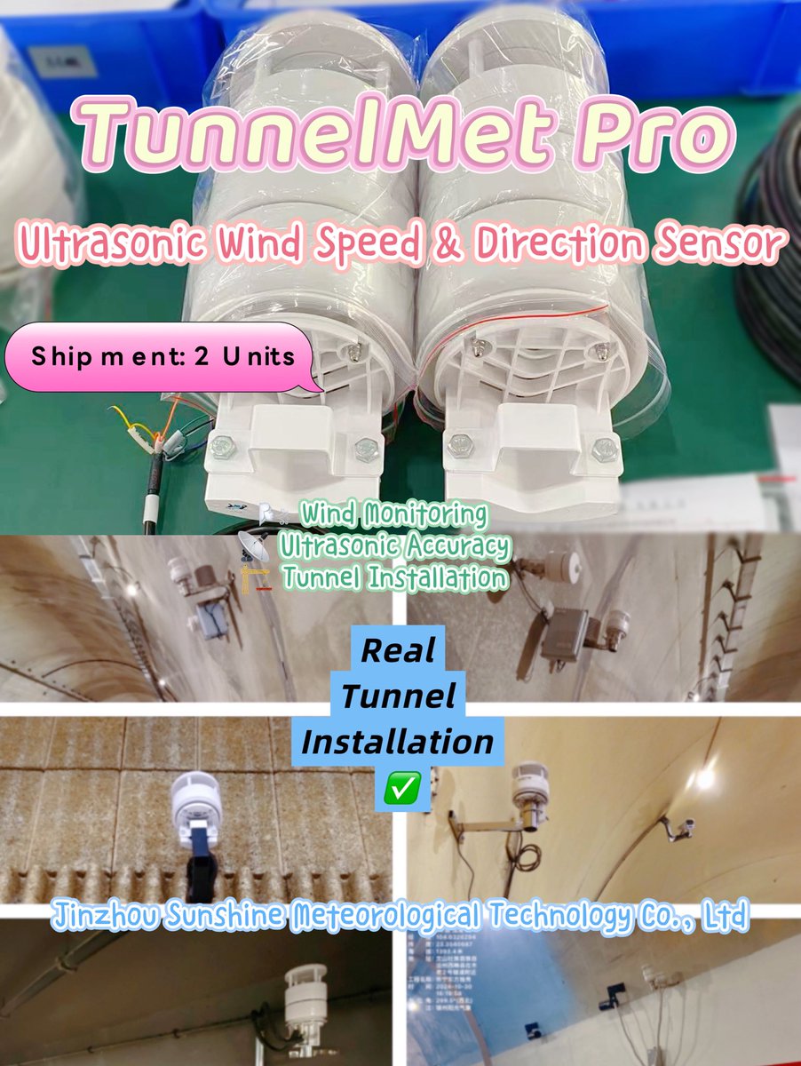JZSunshineMET's tweet image. 🚇 TunnelMet Pro – Ultrasonic Wind Speed & Direction Sensor for Tunnels 🌬
#TunnelSafety #WindSensor #SmartInfrastructure #IoT #EnvironmentalMonitoring #Automation #SmartCity #UltrasonicSensor #TransportationSafety #IndustrialTech
