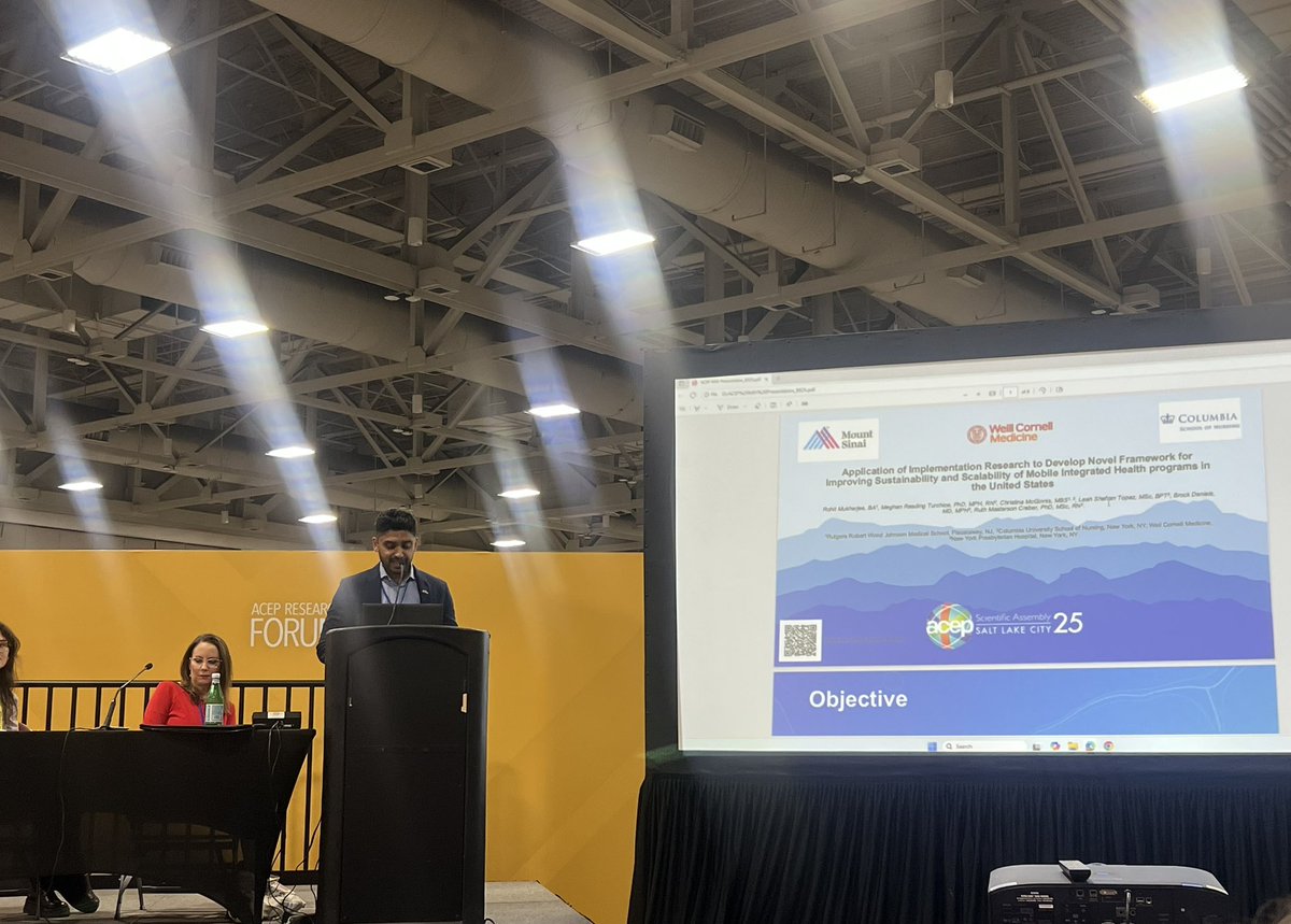 It was an honor to have the opportunity to deliver an oral podium presentation at <a href="/ACEPNation/">ACEP Members</a> Annual Meeting 2025 in the research forum in the AI &amp; Telemedicine section on strategies to streamline scale up of Mobile Integrated Health globally, through support from <a href="/NJACEP/">NJ-ACEP</a>!