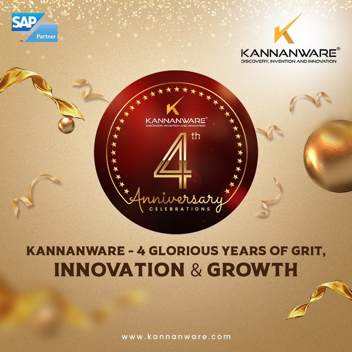 kannanware's tweet image. 🎉 Kannanware turns 4! From India to the US & Middle East, we empower SMEs & mid-market firms with SAP® solutions that drive digital transformation, cost-efficiency & global growth. Thanks to customers, partners & team for the support! 🚀 #KannanwareTurns4 #SAPExperts