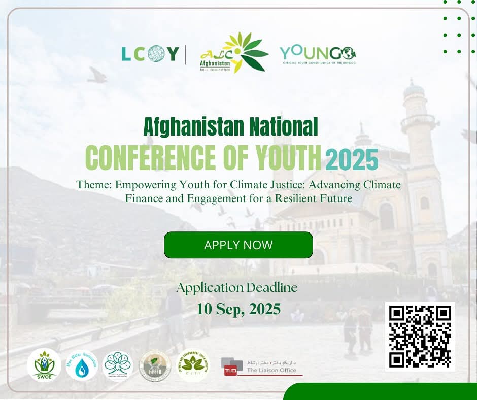 samsoor_watan's tweet image. Youth Participant Open Call – ALCOY 2025
Are you passionate about climate justice and youth leadership? Here’s your chance to make an impact!
Event Details:
• Date: September 26–28, 2025
• Format: Hybrid (2 days online, 1 day in-person in Kabul)
