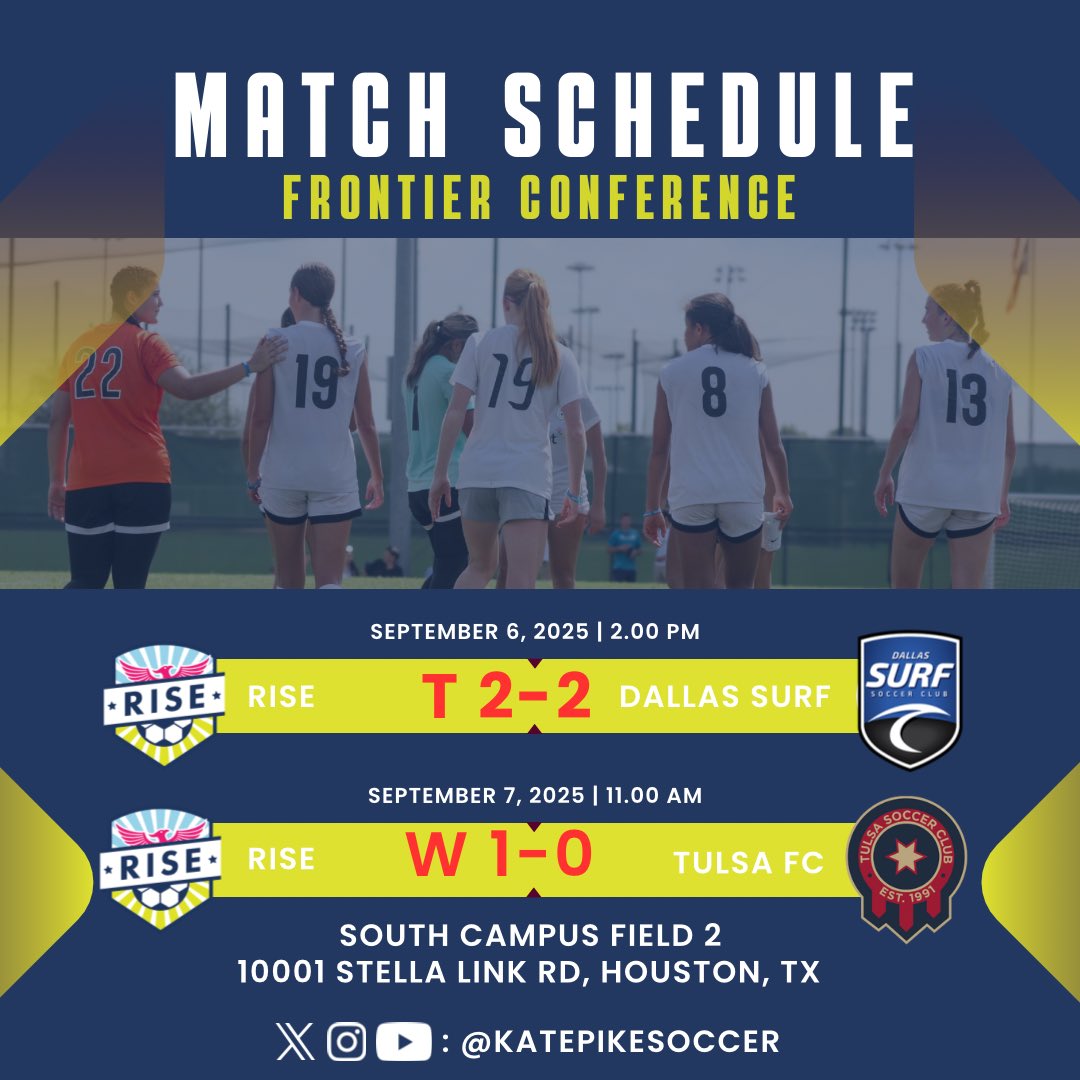 Katherine Pike (@katepikesoccer) on Twitter photo Picked up 4 pts! Inches from my first goal of the season. Amazing reaction by <a href="/dallas_surf/">DallasSurfSoccerClub</a> goalie to get a finger on it and send it into crossbar. Amazing PK finish by <a href="/Analisse_2007/">Analisse Cheema (2026) 🇵🇷</a> today to secure the win!
<a href="/coachkevincross/">Kevin Cross</a> <a href="/Rise08G/">Rise08GA</a> <a href="/CollegeSoccerID/">College Soccer ID</a> <a href="/ImYouthSoccer/">ECNL/GA/Recruiting/College Soccer</a> <a href="/PrepSoccerTX/">Prep Soccer Texas</a> Picked up 4 pts! Inches from my first goal of the season. Amazing reaction by <a href="/dallas_surf/">DallasSurfSoccerClub</a> goalie to get a finger on it and send it into crossbar. Amazing PK finish by <a href="/Analisse_2007/">Analisse Cheema (2026) 🇵🇷</a> today to secure the win!
<a href="/coachkevincross/">Kevin Cross</a> <a href="/Rise08G/">Rise08GA</a> <a href="/CollegeSoccerID/">College Soccer ID</a> <a href="/ImYouthSoccer/">ECNL/GA/Recruiting/College Soccer</a> <a href="/PrepSoccerTX/">Prep Soccer Texas</a>