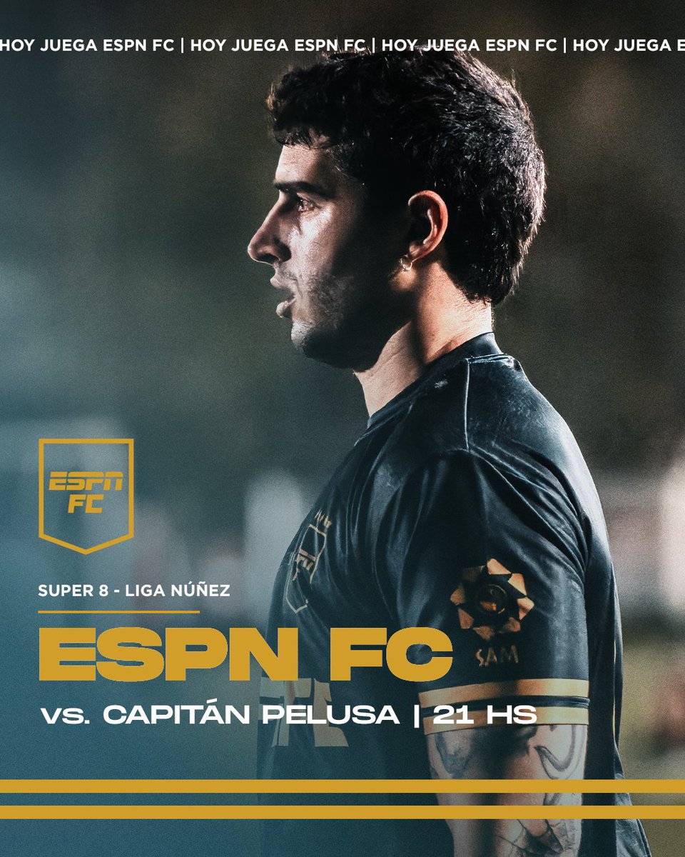 ¡VOLVEMOS! ¡HOY JUEGA ESPN FC! ⚽️

🏆 Superliga 8 - Liga Núñez
🆚 Capitán Pelusa FC
⏰ 21hs

¡Vamos todos juntos! 💪🏼💚