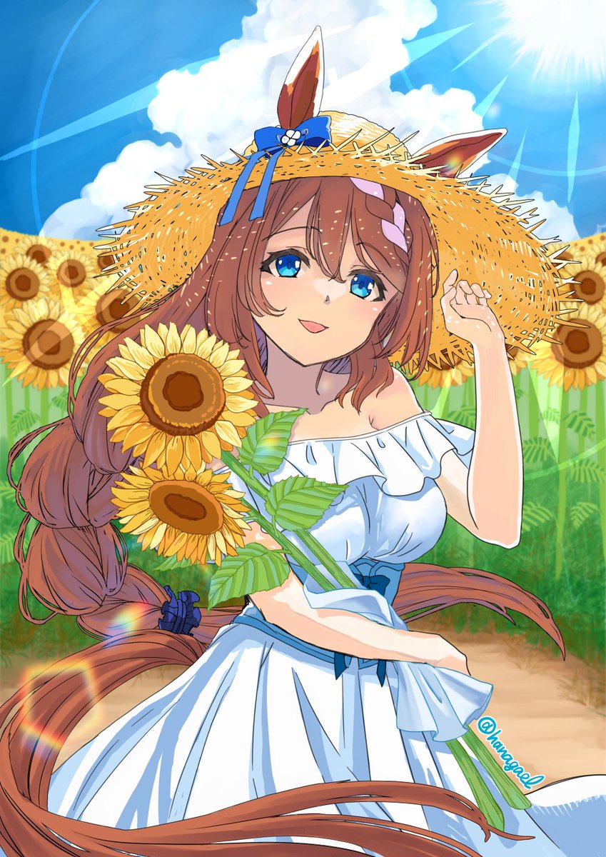 クリークとの夏の思い出（過去絵より再掲）
＃ウマ娘　＃スーパークリーク