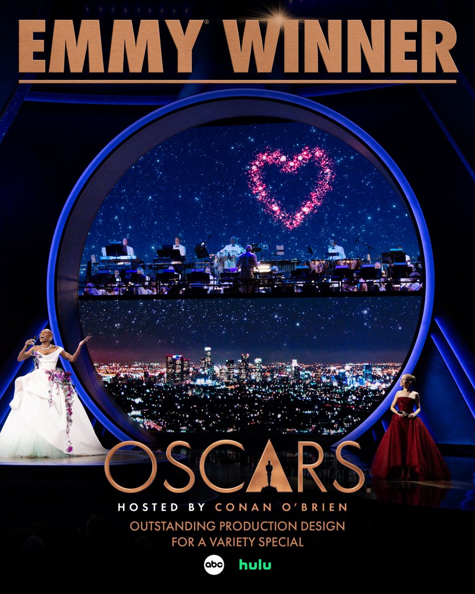 ABCNetwork's tweet image. Congratulations to The #Oscars on the #Emmy win for Outstanding Production Design for a Variety Special! #Emmys