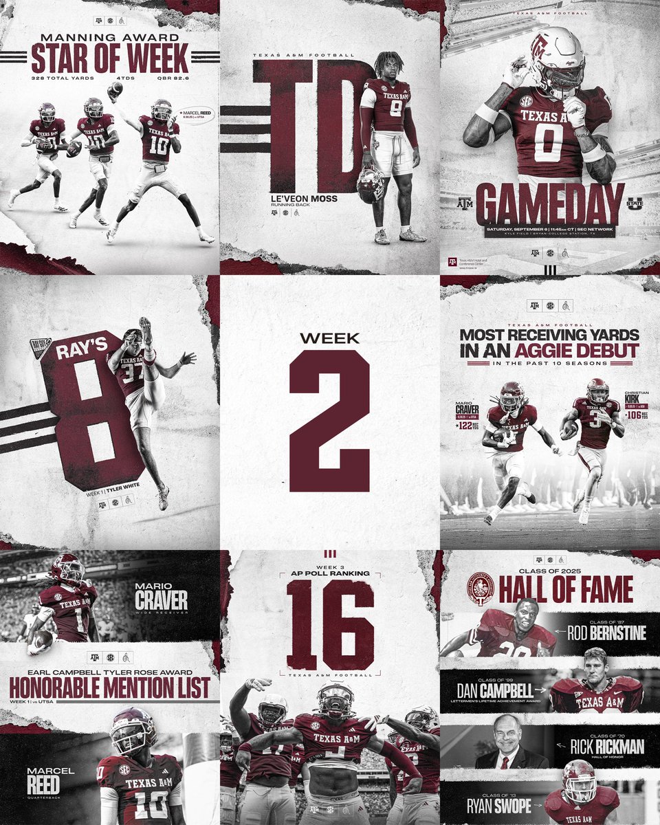 Week 2️⃣ graphic recap from Aggieland 🎨🏈