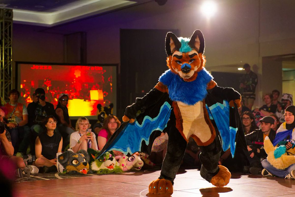 JezzaBat's tweet image. Genderfluid, but I'm gonna post with all of them... :3
1st - Jezza bat by OneFurAll (my Truesona)
2nd - Francis ottershark by MiniBoss Mascots ( suit adopted, name changed, from Lazuli)
3rd - Belfry jackal by Xiaoquandoki10 / puppy tales fursuit (designed by doki)