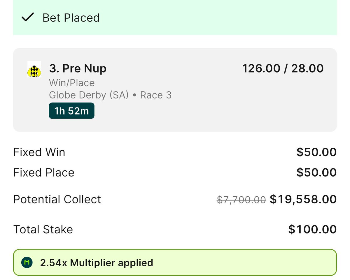 Now this is a mad bet probably got the right odds with the multiplier