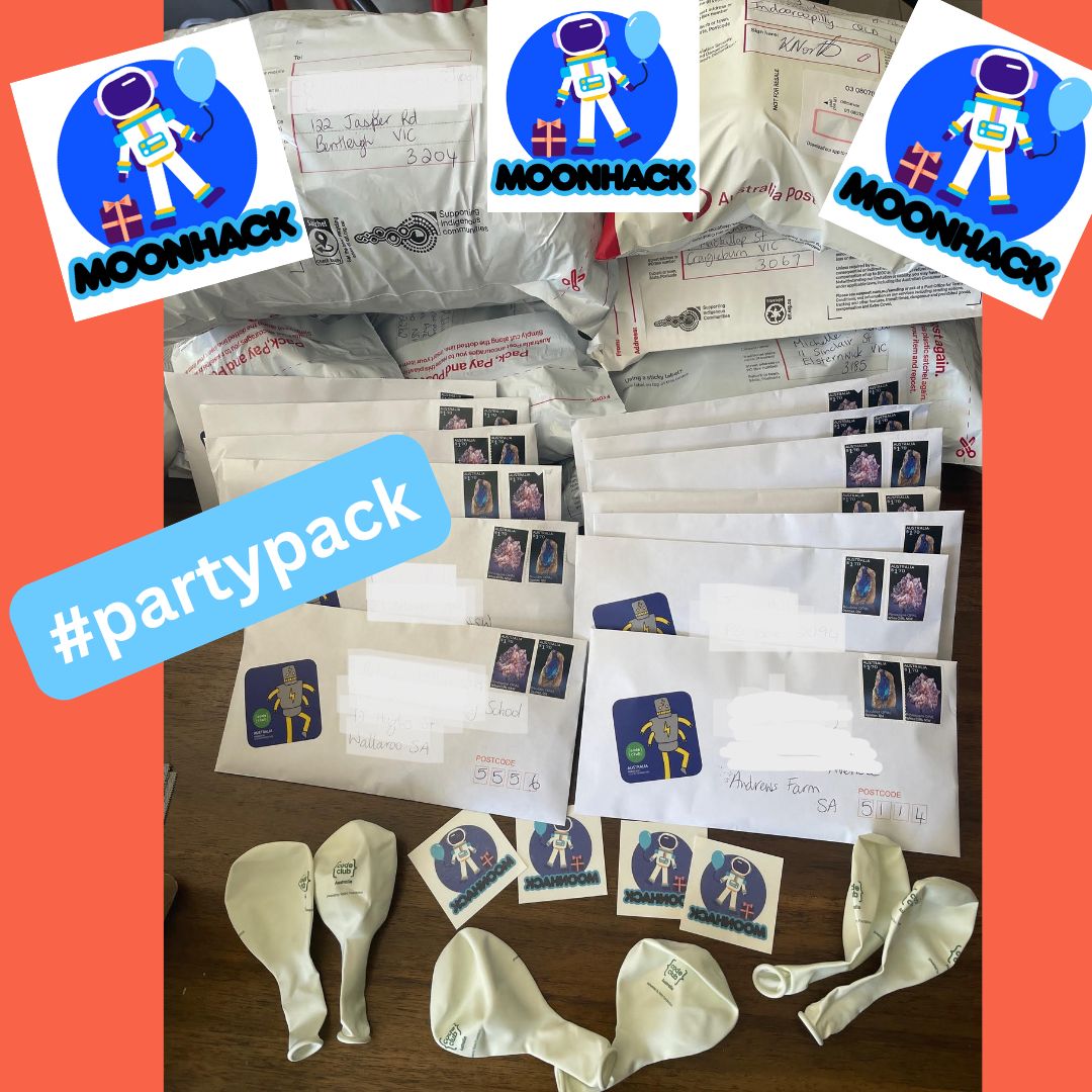 CodeClubAus's tweet image. Our first sets of #Moonhack party packs are making their way to clubs, schools, and homes.
There are still plenty of party packs of tattoos and balloons for our Australia registrations.
moonhack.com
#getkidscoding #party #teaching #learning #STEM