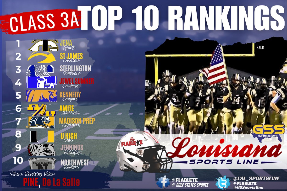 Here are my <a href="/GSSportsOne/">Gulf States Sports</a> <a href="/LHSAA/">LHSAA</a> Football Class 3A <a href="/LSL_Sportsline/">Louisiana Sportsline</a> Week 2 Top 10 Rankings!