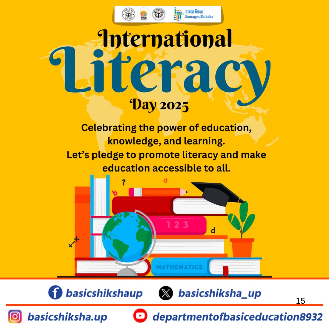 International Literacy Day celebrates the joy of learning and the power of education. 
 Together, let’s inspire every child to read, write, and grow towards a brighter future.

#BasicEducationUttarpradesh 

<a href="/EduMinOfIndia/">Ministry of Education</a>
<a href="/UPGovt/">Government of UP</a>
<a href="/thisissanjubjp/">Sandeep Singh</a>