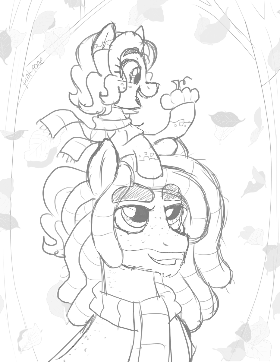 finally get to draw my ponies after being busy, yaaaaay!!! so here's a wip of my fave season, let's go autumn!!!!!!!!!