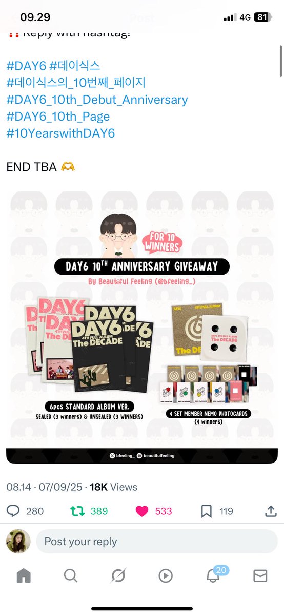 iztrovert's tweet photo. @bfeeling_ done all rules. mau the decade album yang pink kaa. makacii udh adain ga, sehat-sehat selalu untuk kita semua dan 3 bujang + 1 bapak kita🫶🏻☘️

@veyzaw @moondusxt ayo ikut guys
#DAY6 #데이식스
#데이식스의_10번째_페이지
#DAY6_10th_Debut_Anniversary
#DAY6_10th_Page
#10YearswithDAY6 https://t.co/ujnVxKDQo0