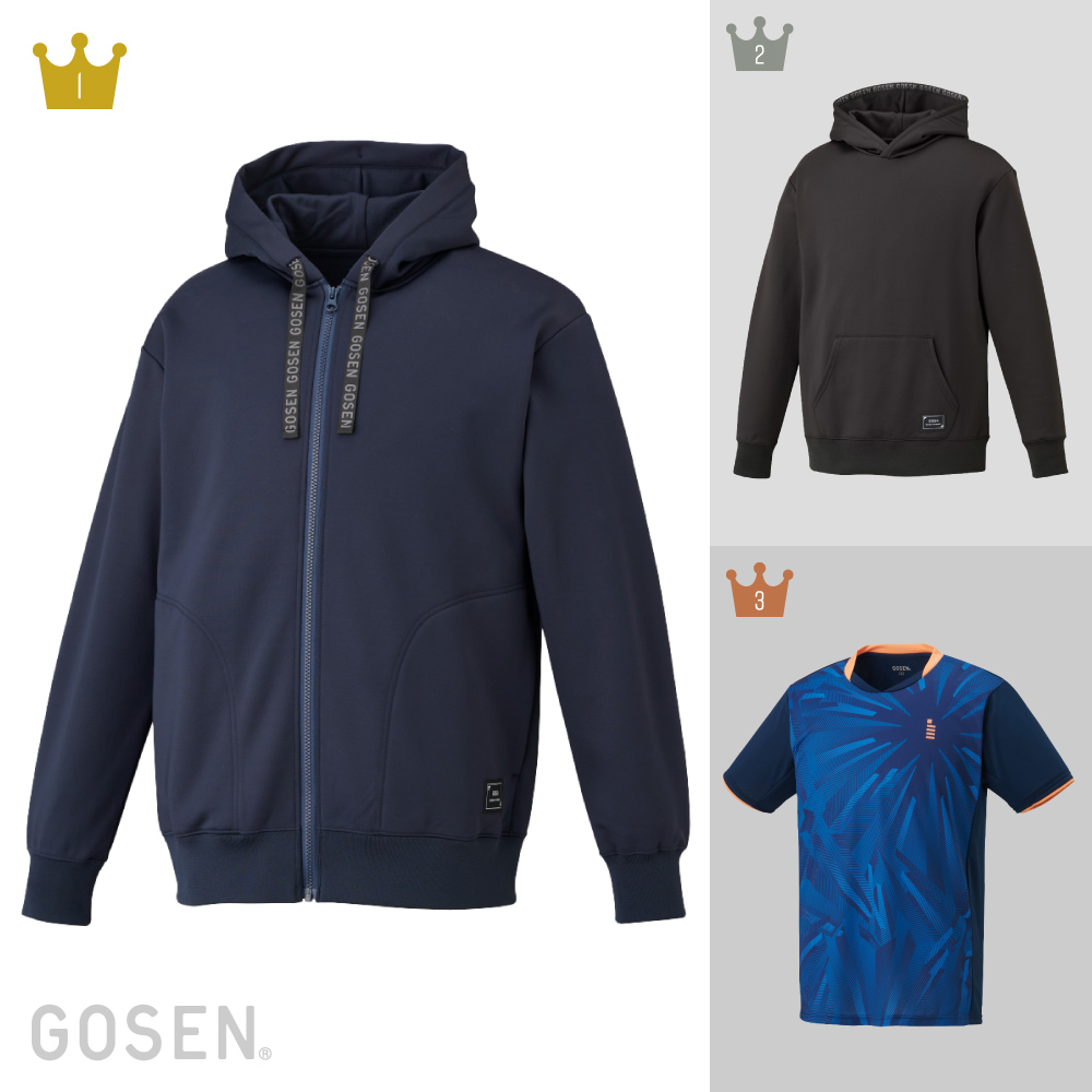 gosen(ゴーセン) Lウラキモウストレッチジップアップパーカ テニスWUP