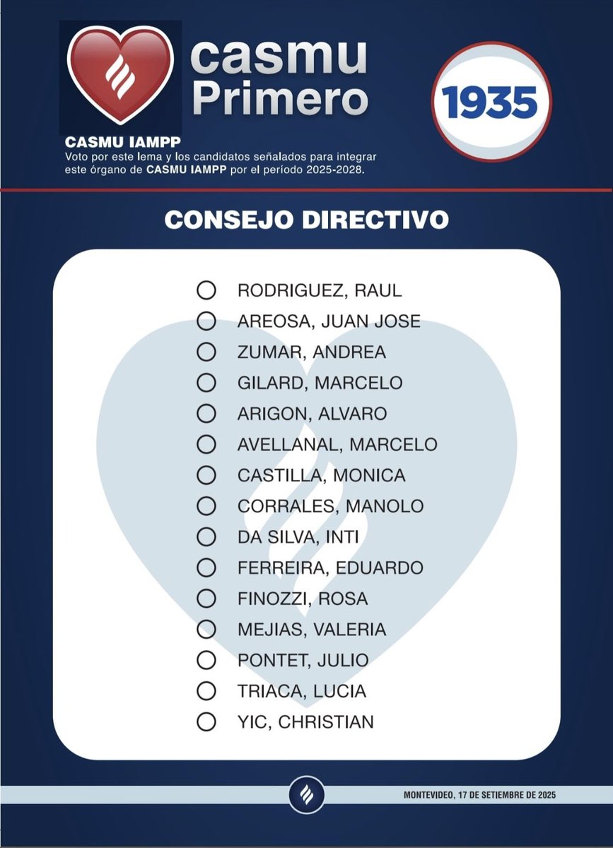 Hoy 7,  apoya mi candidatura con la cruz en el número 7💪🥰✨. Raúl Rodríguez presidente 🙌