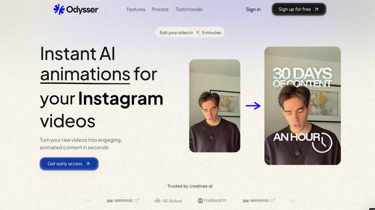 vibe editing is a thing now 👀

<a href="/joinOdysser/">Odysser</a>