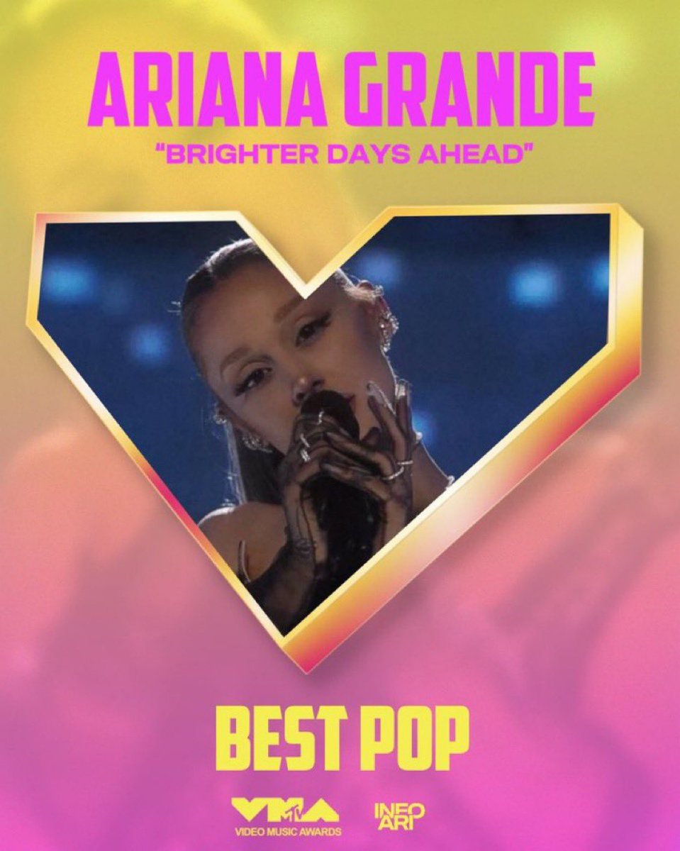 buffys's tweet photo. ARIANA GRANDE JUST WON ‘BEST POP’ AT THE  #VMAS FOR BRIGHTER DAYS AHEAD OH MY GOD https://t.co/5FOHAVyWYf