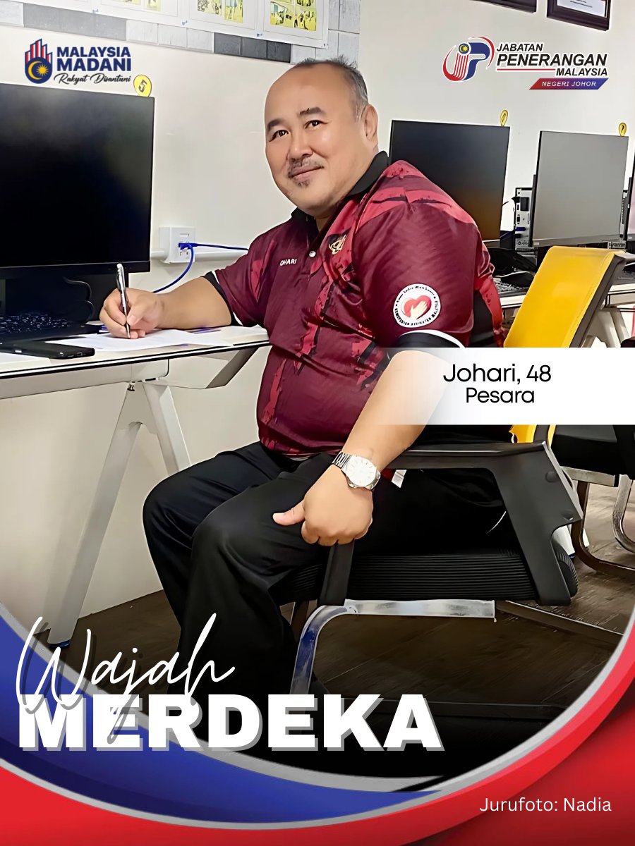 japenjohor's tweet photo. #WajahMerdeka
“Negara merdeka bermakna bila jiwa juga merdeka.”
Johari, 48, pesara yang menghargai erti kebebasan sebenar—bukan hanya untuk negara, tetapi juga jiwa.
#HKHM2025 #1R1JG #MalaysiaMADANI #RancakkanMADANI #TaatSetia #JabatanPenerangan https://t.co/ahzkBP8rwJ