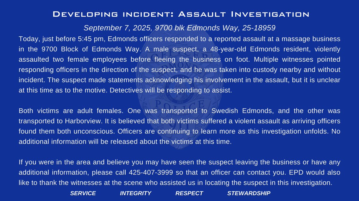 Edmonds Police Department tweet media