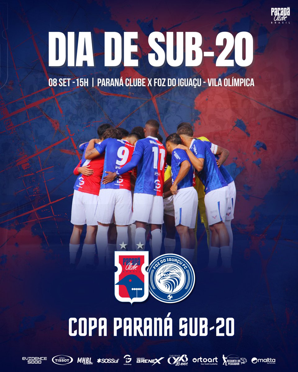 ParanaClube's tweet photo. 🔴🔵 Dia de estreia na Copa Paraná sub-20!
⚽️ É feriado em Curitiba-PR com o Tricolor da Vila em campo. Vamos PRa cima, piazada! 💪
🗓️ 08.09.25
🏆 Copa Paraná Sub-20
🆚 Foz do Iguaçu
🕘 15h
🏟️ Vila Olímpica
📺 TV PRC
🎟️ 1kg de alimento
#PRCxFOZ | #PiazadaDaVila https://t.co/EEmv7SC6Nl