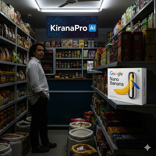 deepakravindran's tweet photo. AI Inside Every Kirana Store 😶‍🌫️ @kirana_pro @sundarpichai 🍌🍌🍌 https://t.co/W76INlTY6t