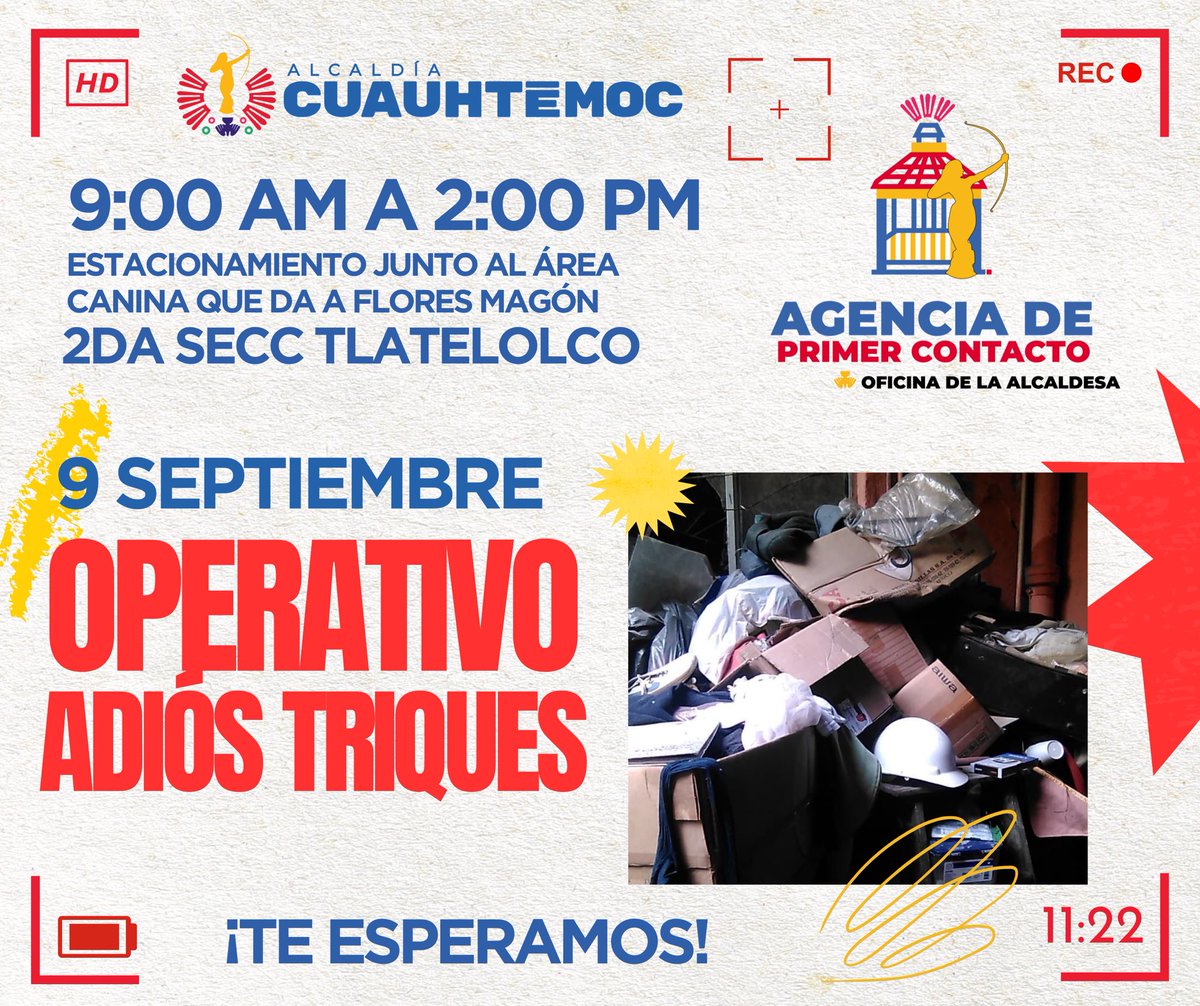 El martes arrancamos el Operativo “Adiós Triques” en Tlatelolco.

Lo que por años fue una constante en nuestras calles, hoy comienza a quedar en el pasado.

Estamos manos a la obra para recuperar espacios y erradicar el abandono de objetos en la vía pública.

<a href="/pcacuauhtemoc/">Primer Contacto Alcaldía Cuauhtémoc</a>