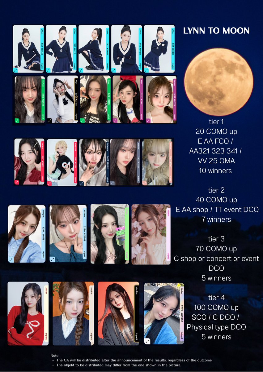 g1pichu's tweet photo. #tripleS Grand Gravity msnz Day 5

OBJEKT GIVEAWAY
#LYNN TO #MOON ✨🌙

Rules:  
1. Like and repost my post
2. Reply proof (recording and have watermark) and your COSMO ID
3. Only accepting who votes Lynn for Day 5 only