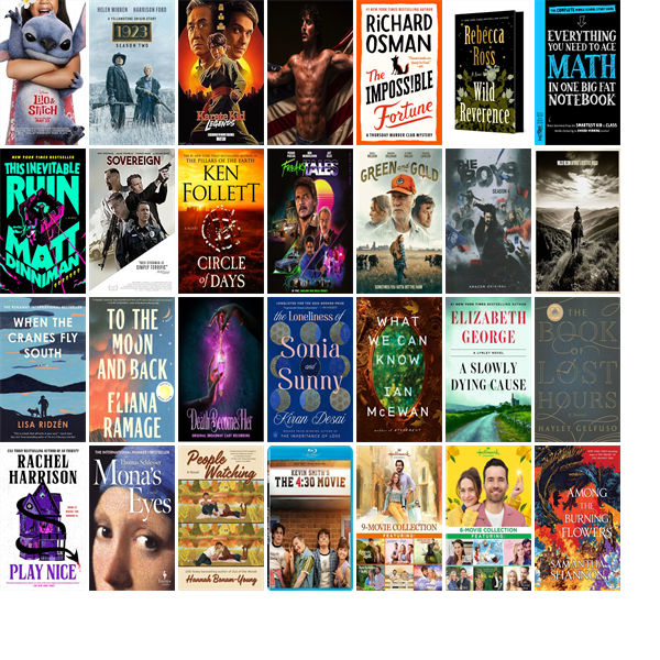 MaynardLibrary's tweet image. This week the Maynard Public Library has 53 new books, 15 new movies, and four new music CDs. New items include Lilo & Stitch, 1923, Karate Kid, American Heart, The Impossible Fortune, and Wild Reverence. wowbrary.org/nu.aspx?p=3972…
