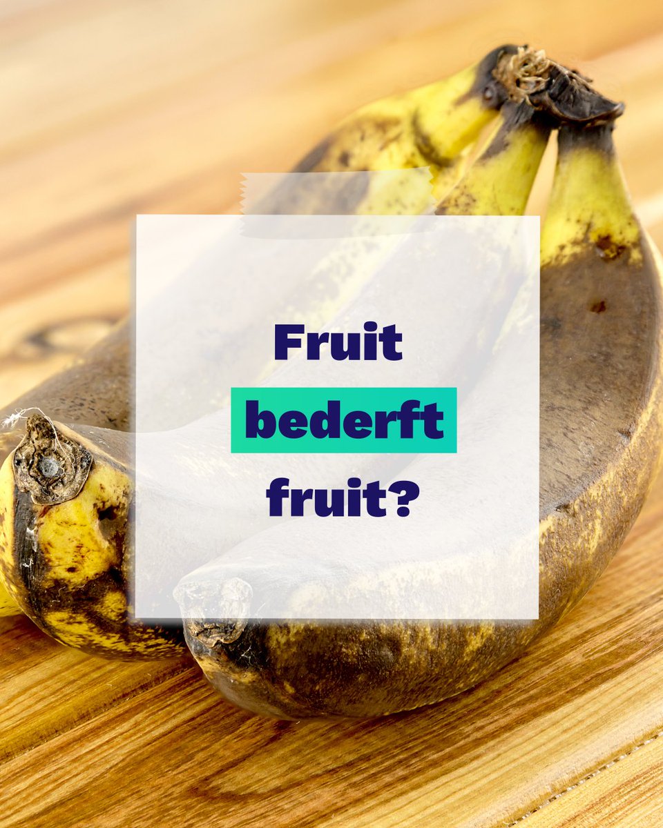Het is deze week Verspillingsvrije Week. En fruit is één van de voedselsoorten die erg vaak verspild wordt, omdat het sneller bederft. Leg fruit dat het stofje ‘ethyleen’ afgeeft (zoals appels, bananen en peren) niet bij elkaar. Zou hou je jouw fruit extra lang goed 🍎