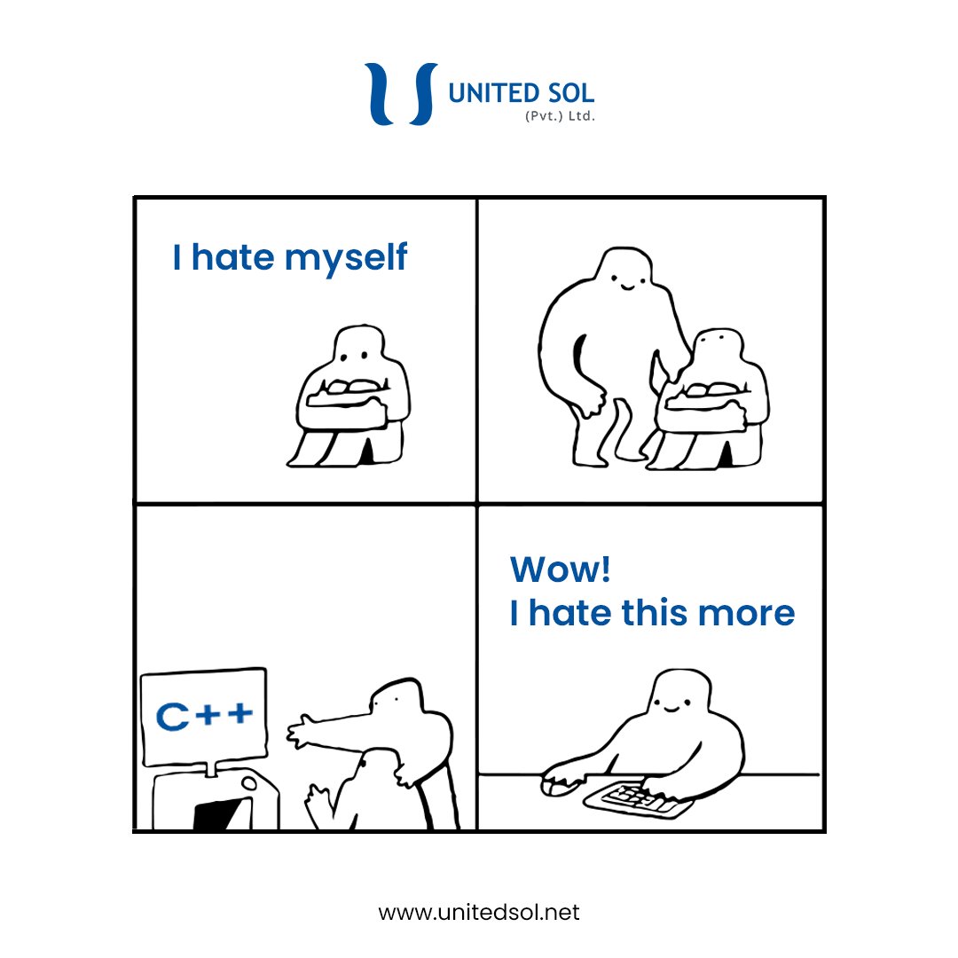 unitedsol's tweet image. If you don’t hate C++ at least once a week, are you even a programmer? 🤔😂
.
.
.
.
[unitedsol, programming, coder, coding, python3, webdeveloper, frontend, programmer, data structures and algorithms]
.
.
#unitedsol #programminghumor #python3 #programmer #javascript #angular