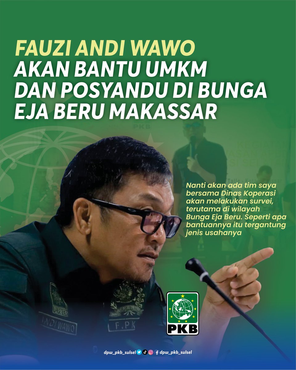 cullank's tweet photo. Wakil Ketua DPRD Sulsel, Fauzi Andi Wawo berencana akan menyalurkan bantuan kepada pelaku Usaha Mikro, Kecil dan Menengah (UMKM) di wilayah Bunga Eja Beru, Kecamatan Tallo Kota Makassar.
#dpppkb #pkbsulsel #fauziandiwawo #dpwpkbsulsel #pkbsolusibangsa https://t.co/3Ege3Gihet