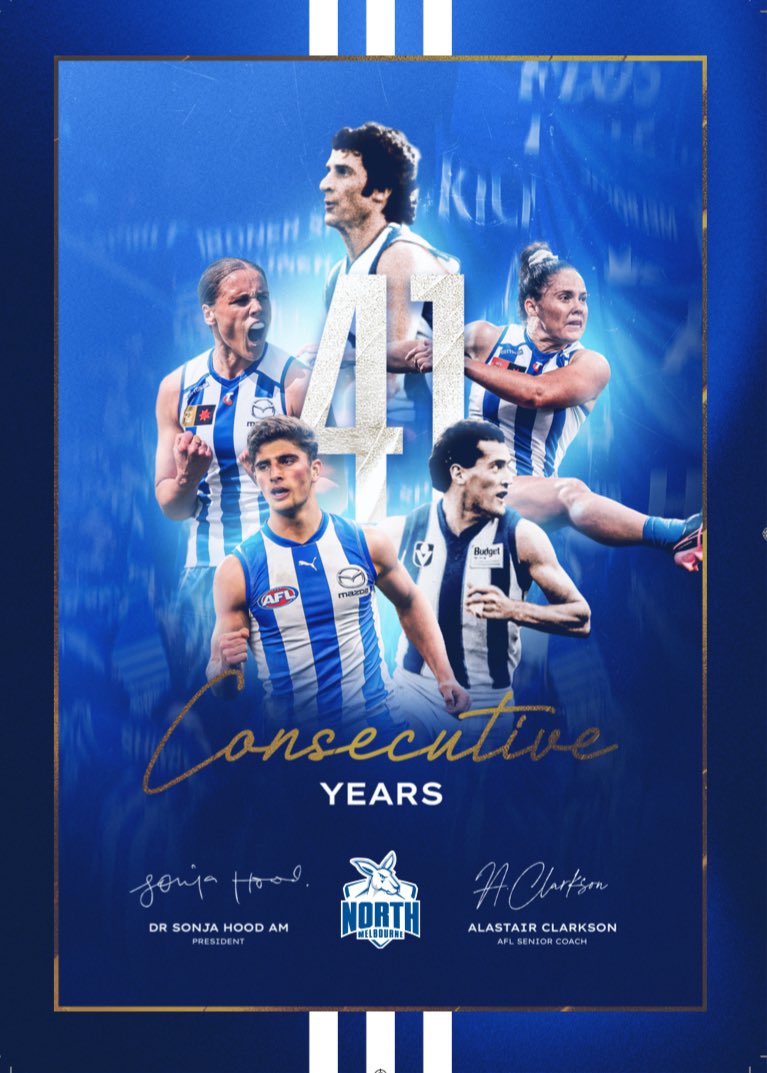 Seen the Good and the horrible bad but I ain’t going nowhere! 💙🤍💙
#Proudrooboy <a href="/NMFCOfficial/">North Melbourne FC</a> #41years