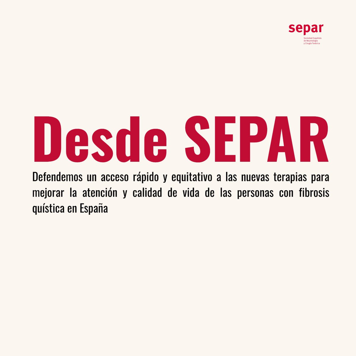 Hoy es el #DíaMundialFibrosisQuística 

🫁 Miles de personas viven con esta enfermedad genética crónica. Desde <a href="/SeparRespira/">SeparRespira</a>, alzamos la voz por más investigación, acceso a terapias y calidad de vida. 

Para más información: instagram.com/p/DOVYc8tDNrN/…

#FibrosisQuística