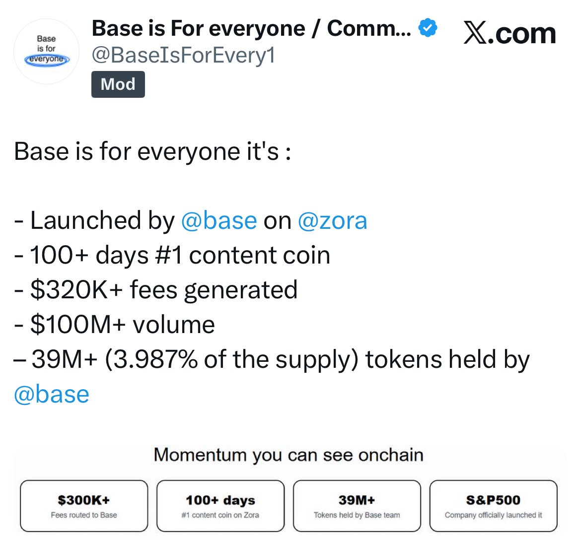Have a look at $BASE (base is for everyone ) on <a href="/baseapp/">Base app</a> deployed  by <a href="/coinbase/">Coinbase 🛡️</a> just 2,5M $ could be certainly over 25% this week up and in my expectations high X3-5 to the end of the year, watchout maybe in day candle