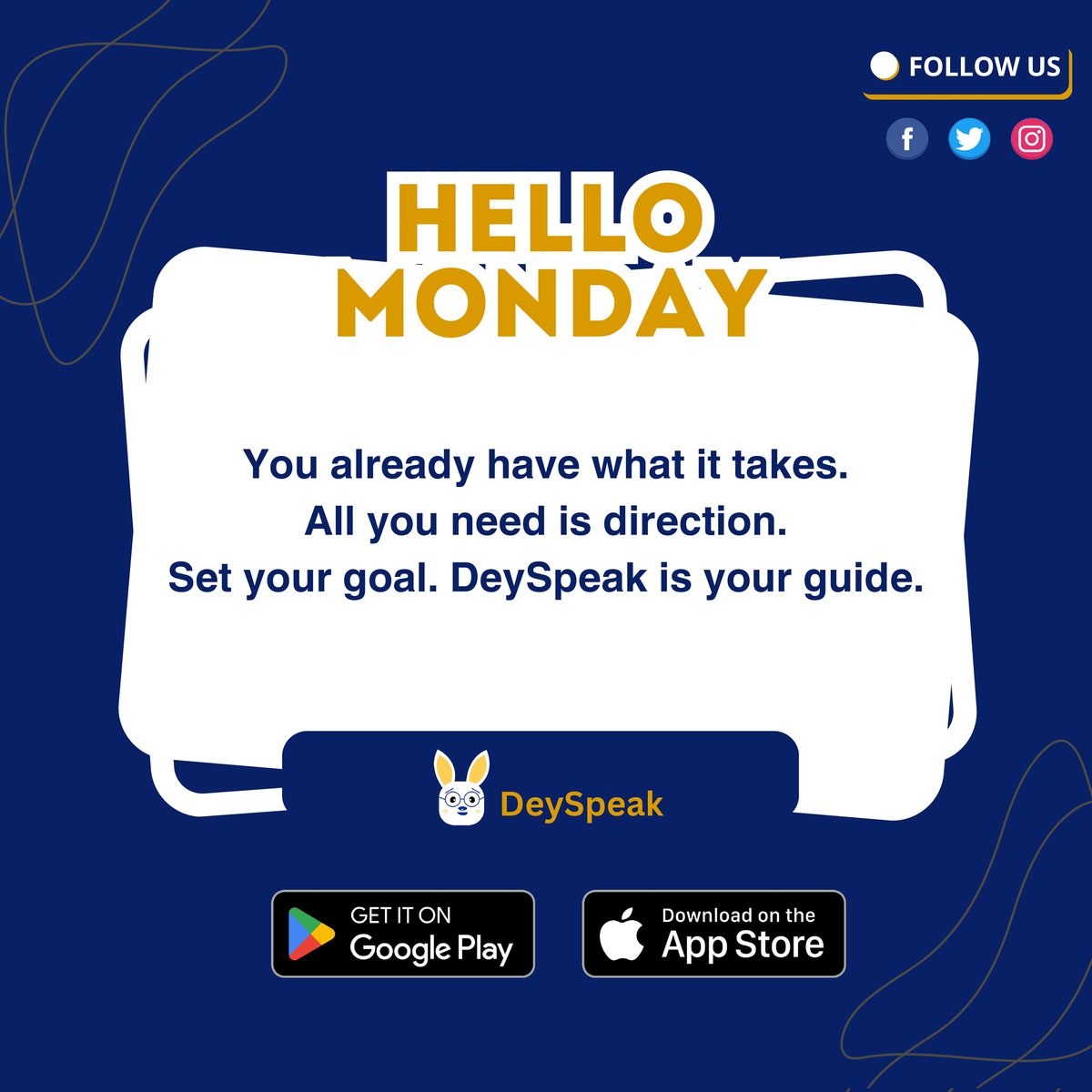 dey_speak's tweet image. A new week, a new opportunity to grow
Start your journey today

#MondayMotivation #AfricanLanguages #LanguageLearning #NewWeekNewGoals #LearnAnAfricanLanguage