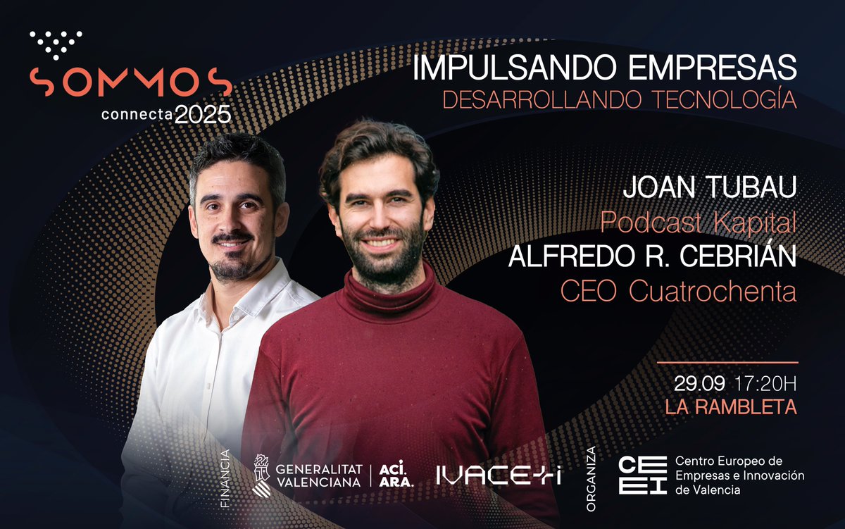 Ya podemos desvelar la sorpresa 👀 

En #SOMMOSconnecta25, <a href="/joantubau/">joan tubau</a> entrevistará a <a href="/AlfredoRaul/">Alfredo R. Cebrián</a>, CEO de @cuatroochenta, tecnológica especializada en soluciones digitales cloud y ciberseguridad que cotiza en el BME Growth.

🗓 29/09, en <a href="/La_Rambleta/">Rambleta</a> 
👉 emjs.es/rrssSOMMOS25
